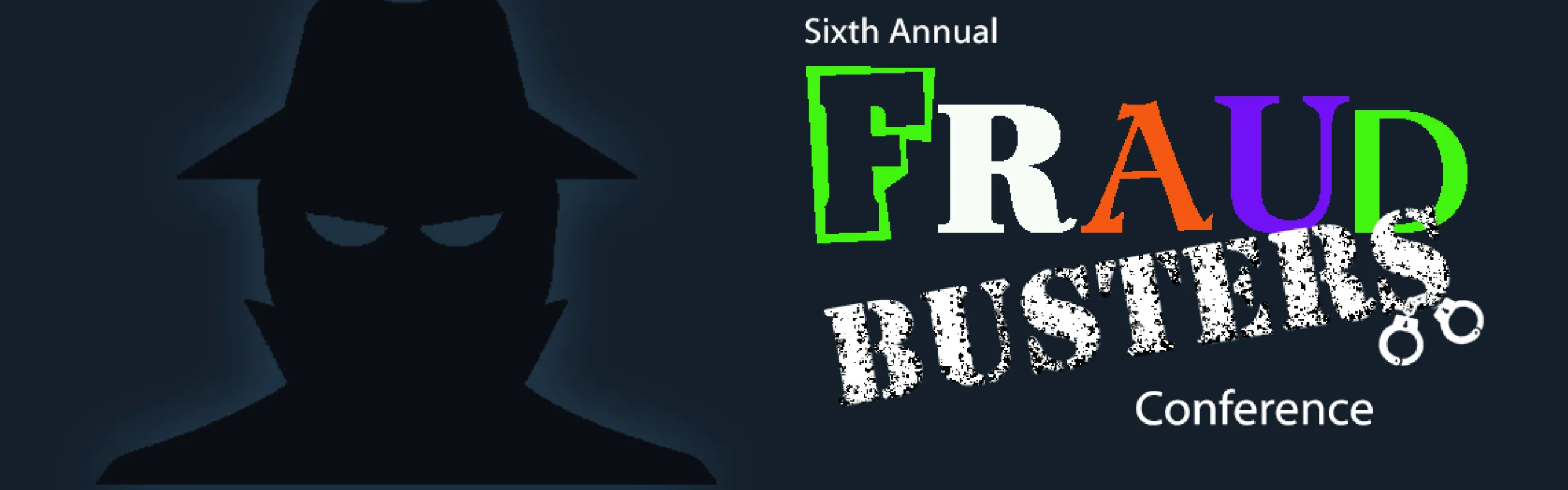 Decorative banner for 2021 Sixth Annual Fraud Busters Conference