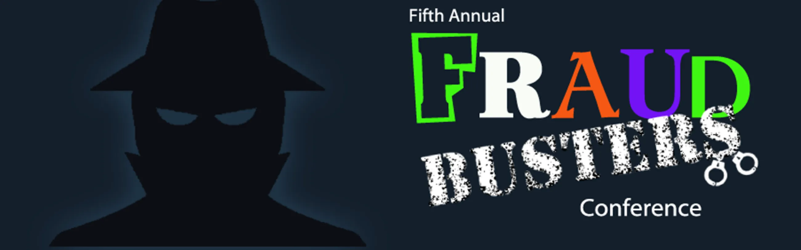 Decorative banner for 2020 Fifth Annual Fraud Busters Conference