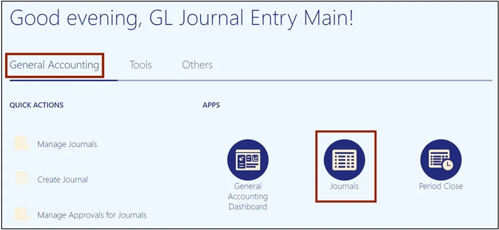 GL Journal Entry Main