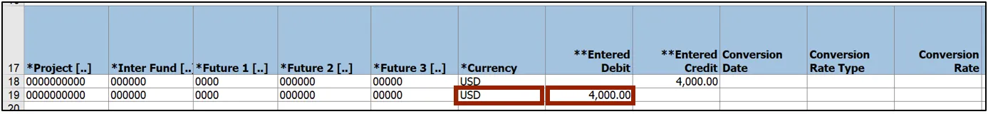 Currency from the drop-down list